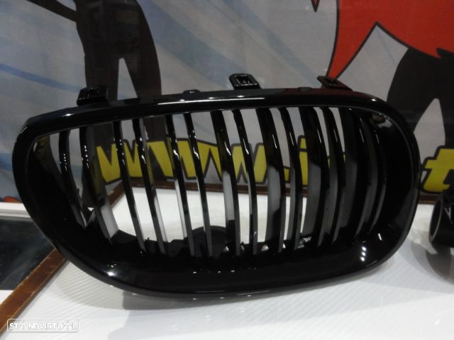 Grelha frontal BMW E60 2003-2010 M4 look / dupla lâmina em preto piano brilhante - 3