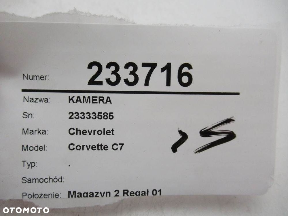 KAMERA  CHEVROLET CORVETTE (C7) 2013 - 2022  23333585 - 8