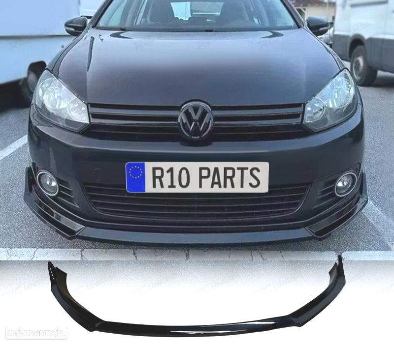 SPOILER LIP VOLKSWAGEN VW GOLF 6 08-12 PRETO BRILHANTE LISO - 1