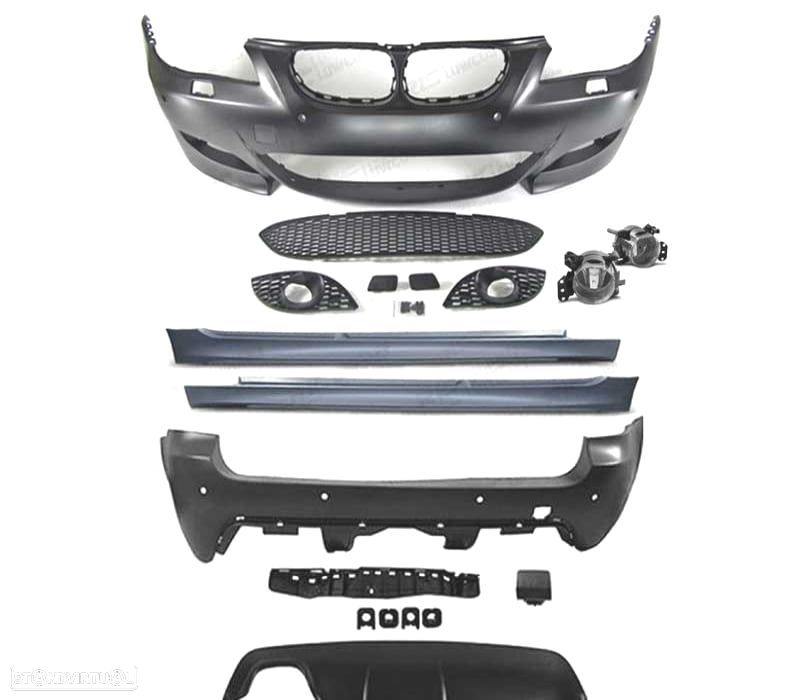 KIT CARROÇARIA BMW E61 TOURING 03-07 LOOK M5 PDC SRA + NEVOEIROS - 3