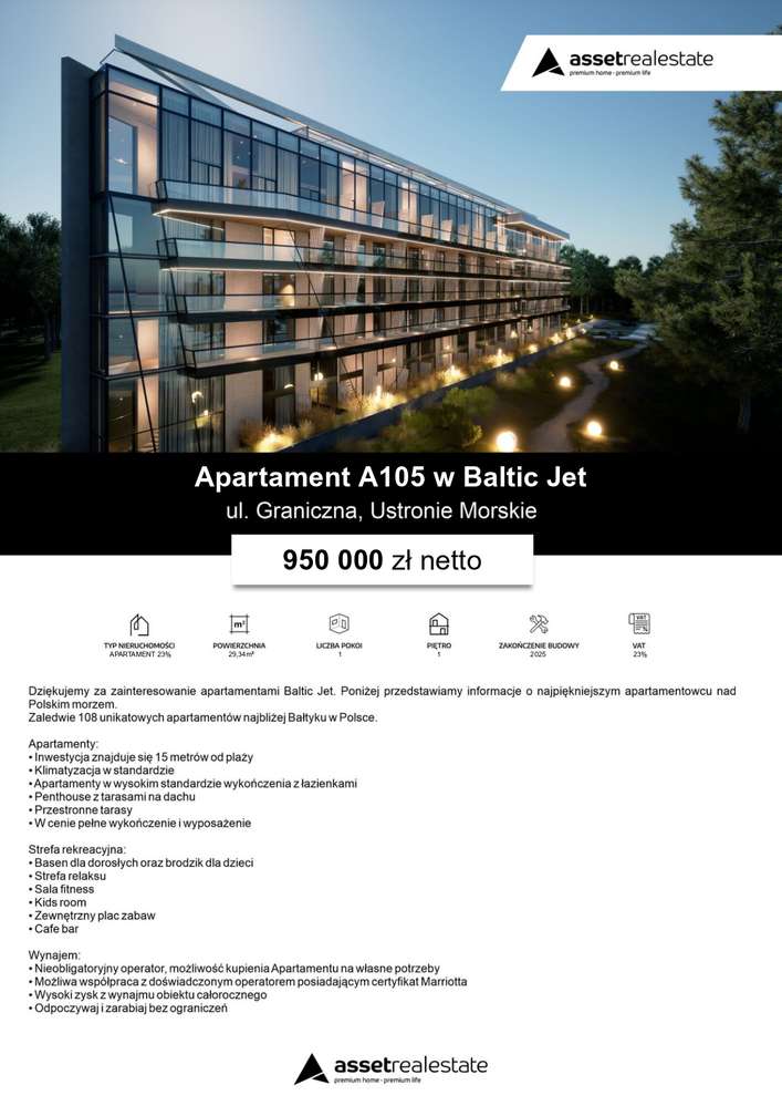 Apartament A105 w Baltic Jet