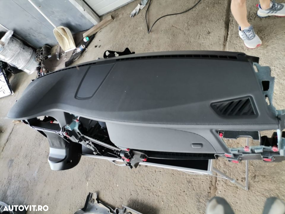 planșă bord bmw seria 7 F01 F02 2014 LCI piele originala cu tot cu airbag pasager aeroterma volan pe partea stânga kit piele Nappa Hud head up display dețin mai multe modele - 3
