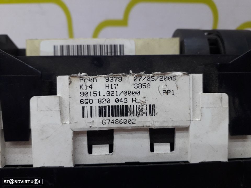 Comando Chauffage / AC Volkswagen Polo 1.6 TDi 70Cv de 2007 - Ref: 6Q0820045 - NO310015 - 4