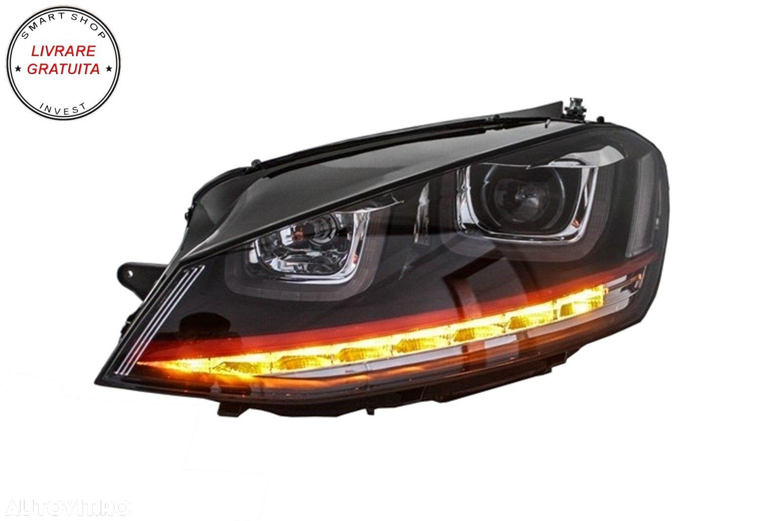 Faruri 3D LED VW Golf 7 VII (2012-2017) R20 GTI Design Semnal Dinamic LED- livrare gratuita - 4