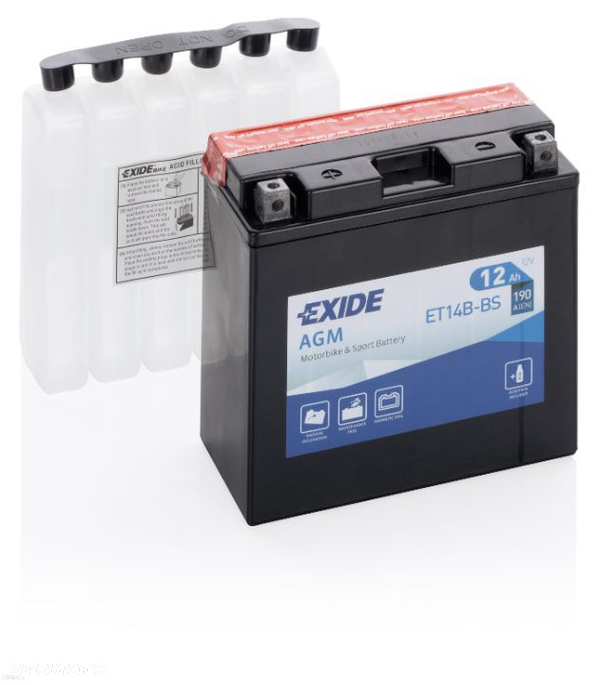 Akumulator EXIDE 12V 12Ah YT14B-BS, ET14B-BS Rybnik