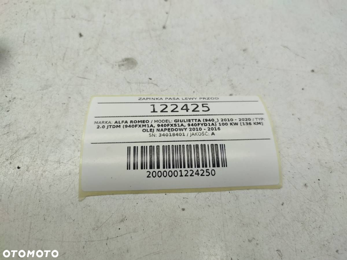 ZAPINKA KLAMRA PASA PRZÓD PRZEDNIA LEWA ALFA ROMEO GIULIETTA 34018401 - 6