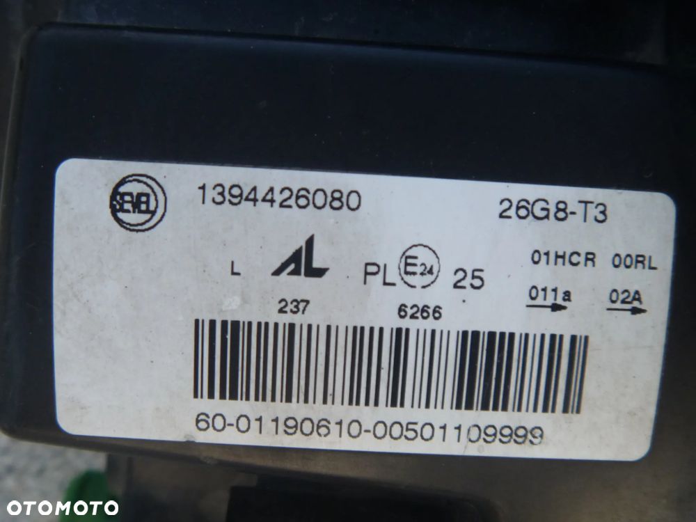 FIAT DUCATO BOXER JUMPER LAMPA LEWA JASNA ZWYKŁA ORYGINAŁ - 6