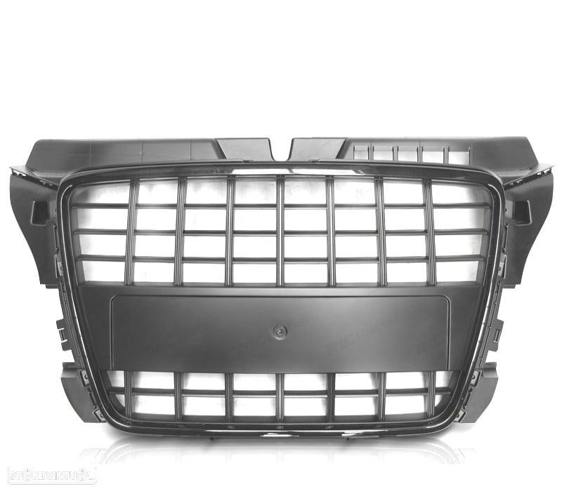 GRELHA FRONTAL AUDI A3 8P 08-12 LOOK S LINE PRETO BRILHANTE - 2