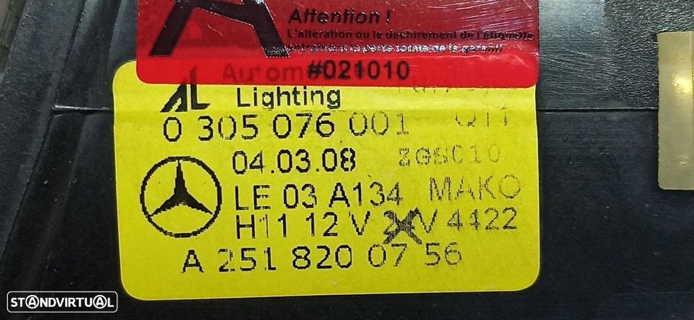 FAROL DE NEVOEIRO ESQUERDO MERCEDES CLASE A (W169) A 180 CDI (169.007) - 4