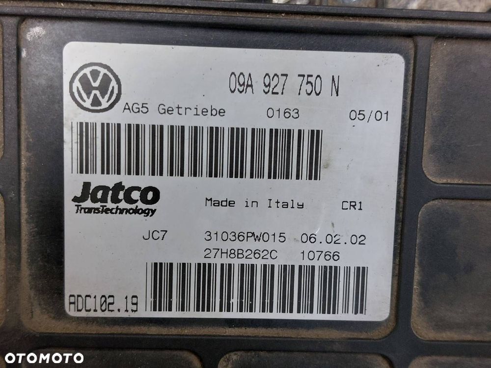 KOMPUTER STEROWNIK SKRZYNI VOLKSWAGEN GOLF IV 09A927750N - 2