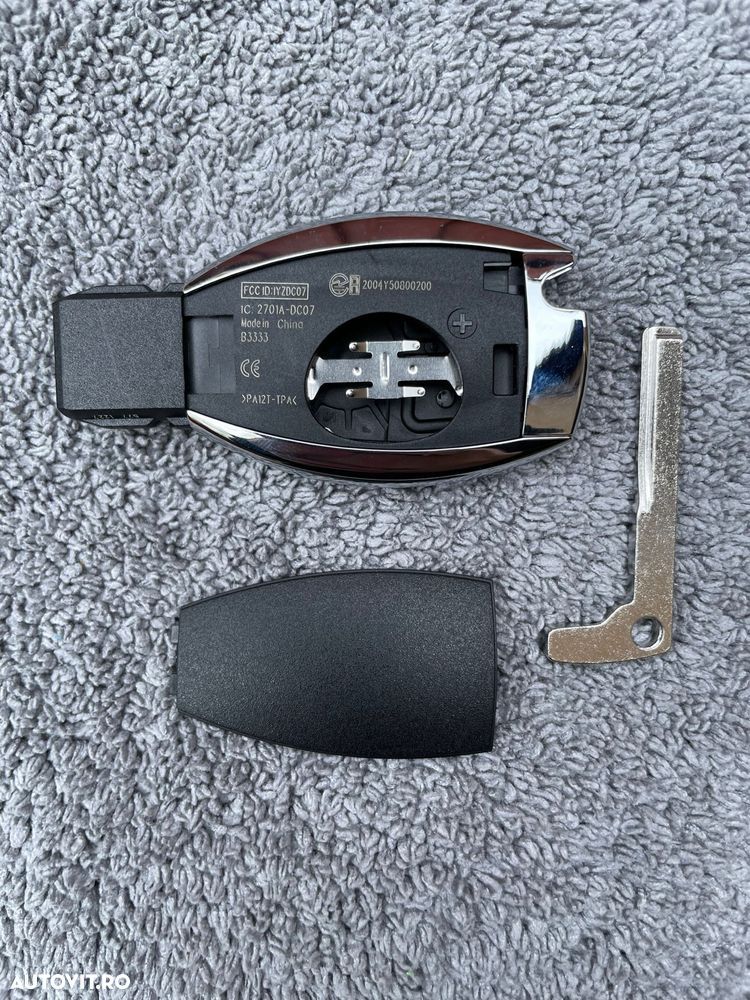 Carcasa cheie telecomanda Mercedes Benz 3 butoane model cromat - 6