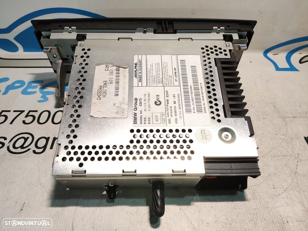RADIO AUTORADIO LEITOR CD PROFESSIONAL BMW SERIE 1 E87 6512915010901 65129150109 9150109 6968101 SERIE 1 E81 SERIE 3 E90 E91 E92 DISPLAY COMANDOS COMUTADOR PAINEL CONTROLO COMUNICAÇÃO - 7