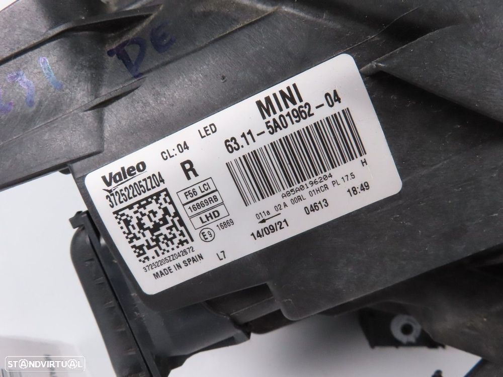 Farol LED Black Line Direito Usado / Original MINI MINI (F56)/MINI MINI (F55)/MI... - 7