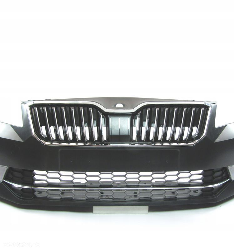 Zderzak przedni Skoda Superb 15 - 19 Spryski. halogeny chromy Kompletny ! - 9