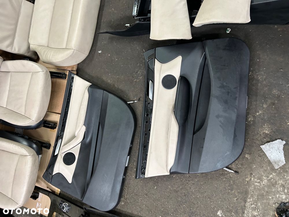 Bmw x3 f25 komplet foteli fotele tapicerki boczki jasna skóra komplet - 5