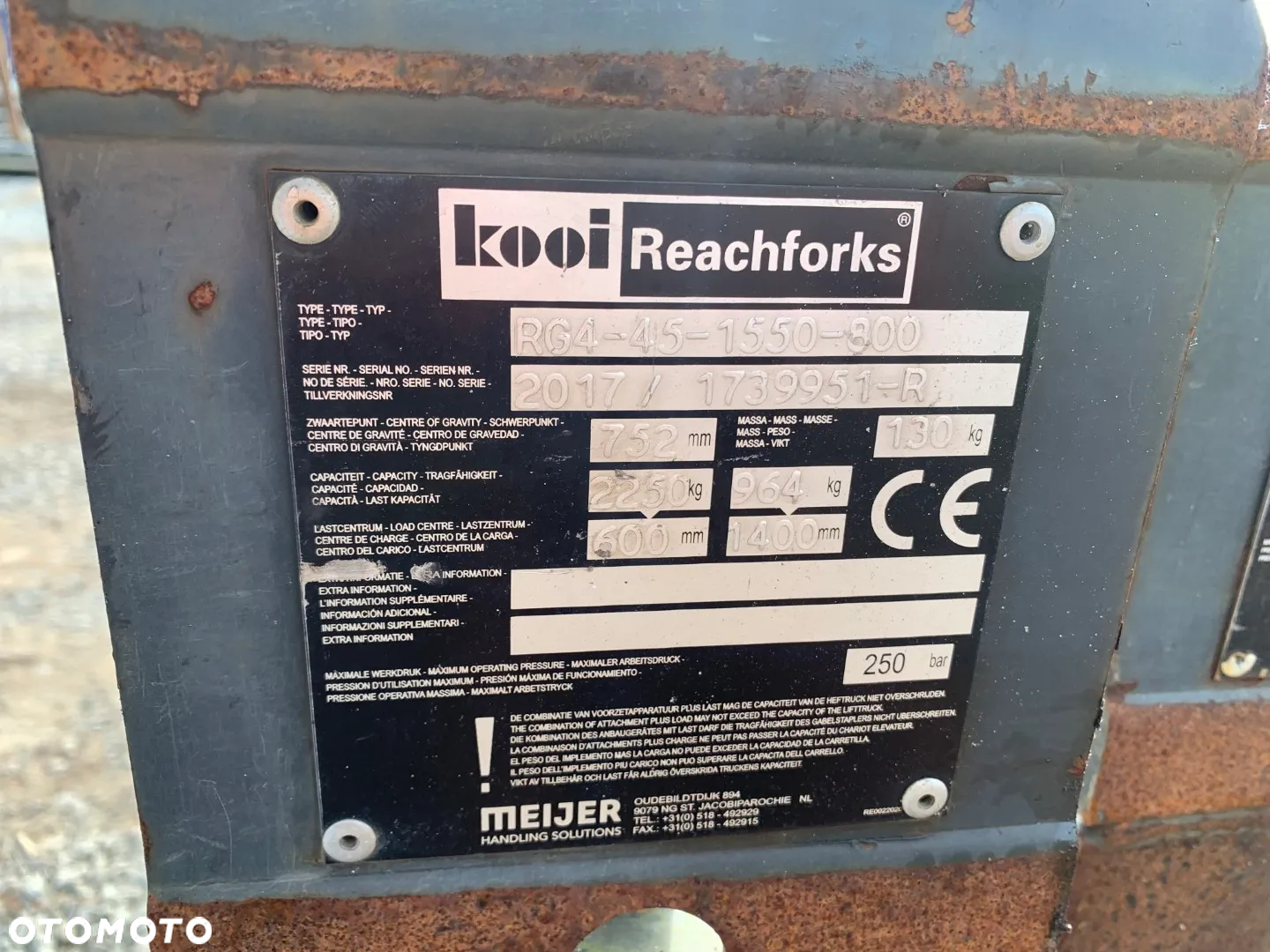 Widły teleskopowe Kooi RG4-45-1550 ID OS1266 - 3