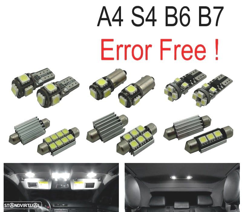 KIT COMPLETO DE 18 LÂMPADAS LED INTERIOR PARA AUDI A4 S4 B6 B7 2002-2008 - 4