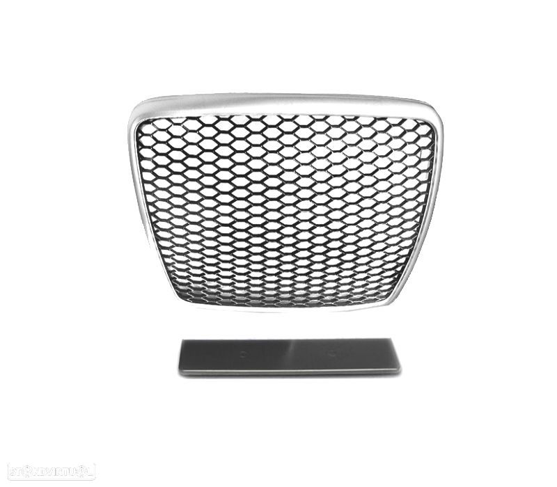 GRELHA FRONTAL AUDI A6 4F 08-11 LOOK RS6 CINZA CLARO - 2