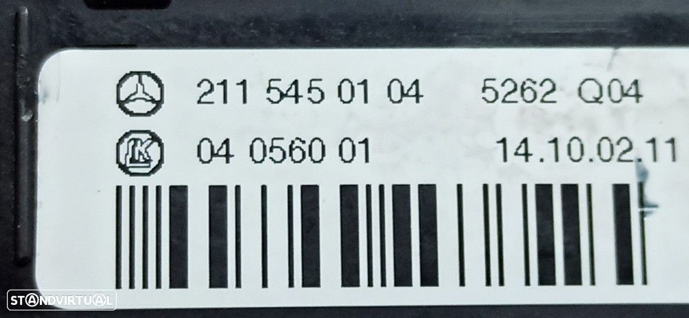 COMANDO DAS LUZES MERCEDES CLASE E (W211) BERLINA E 320 CDI (211.026) - 2