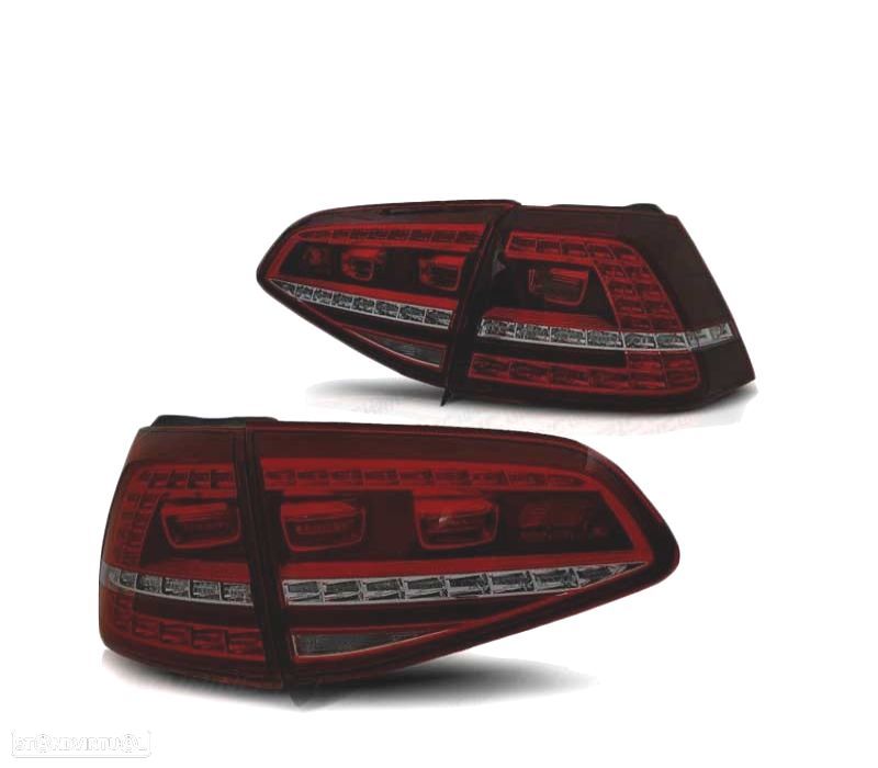 FAROLINS TRASEIROS LED PARA VOLKSWAGEN VW GOLF 7 12-17 LOOK GTI VERMELHO FUMADO - 2