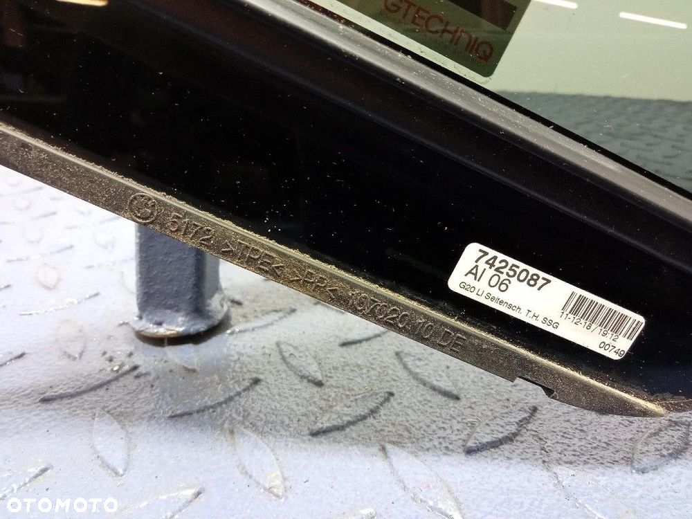 BMW 3 G20 G80 SEDAN SZYBA DRZWI TYŁ LEWA TRÓJKĄT 7425087 - 3