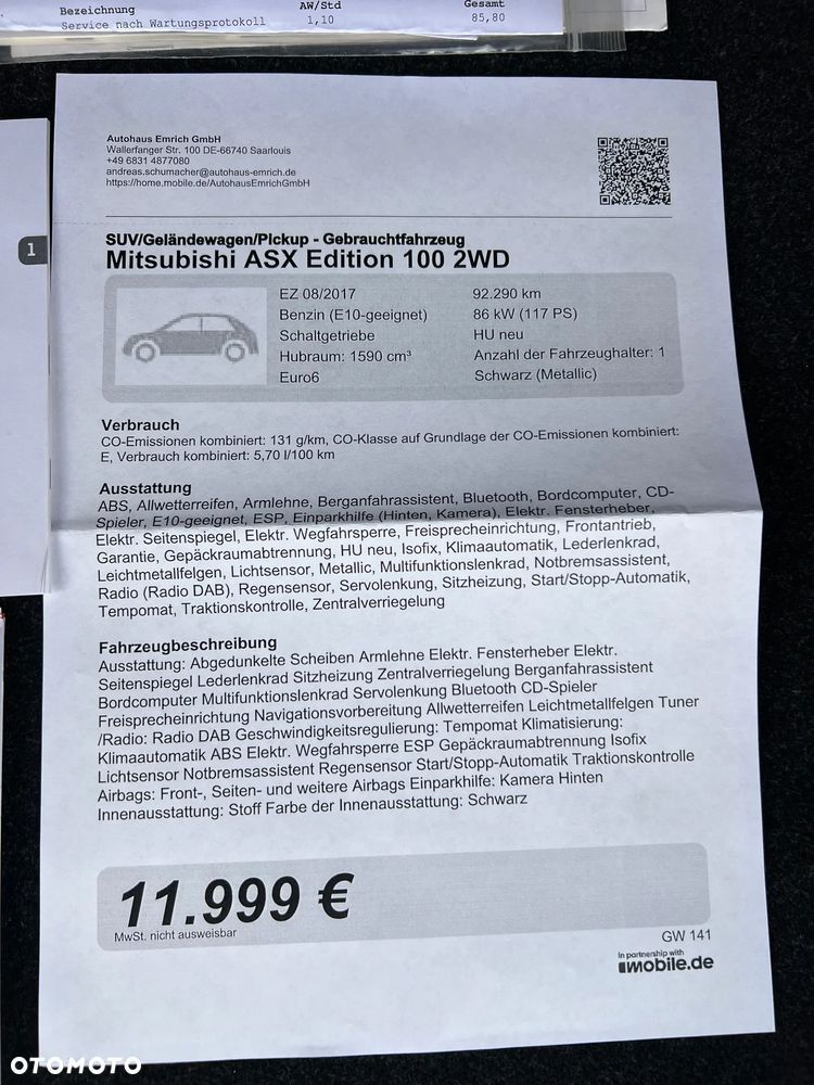 Mitsubishi ASX 1.6 2WD Edition 100+ - 40
