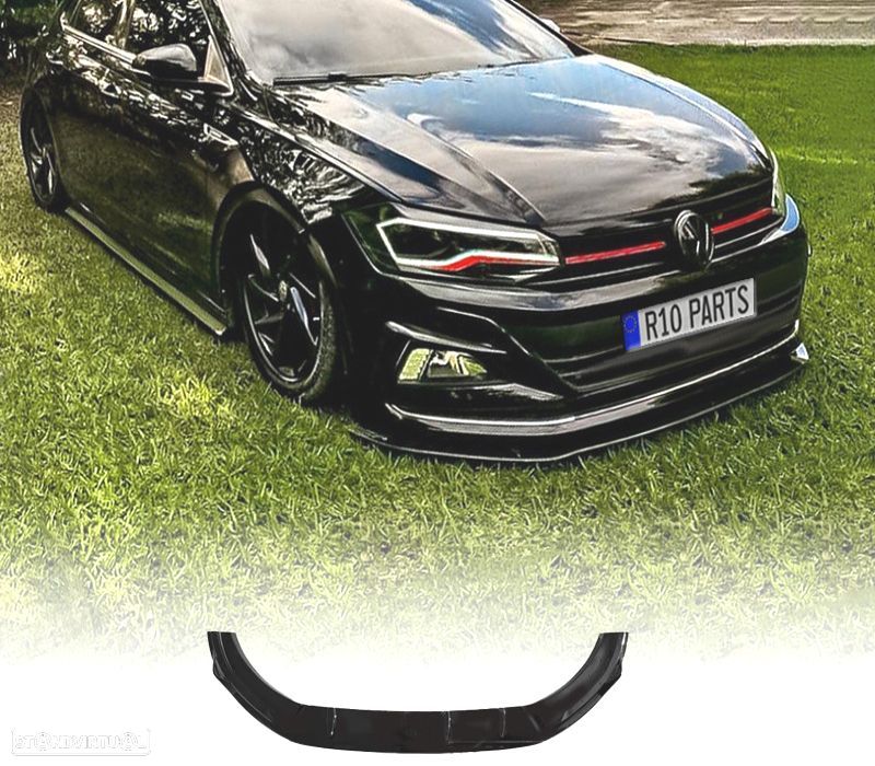 SPOILER LIP VOLKSWAGEN VW POLO 23- PRETO BRILHO - 1