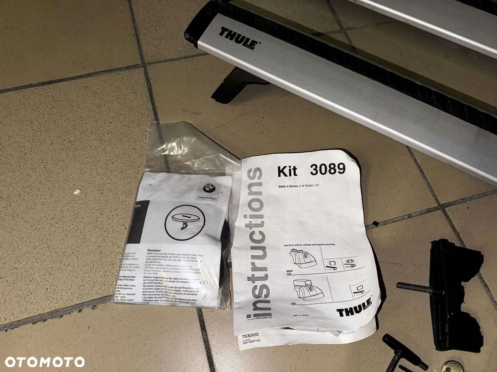 BAGAŻNIK DACHOWY + KIT MONTAŻOWY 4 SZT THULE 3089 BMW 5 SEDAN 4DR 2010-2017 - 3