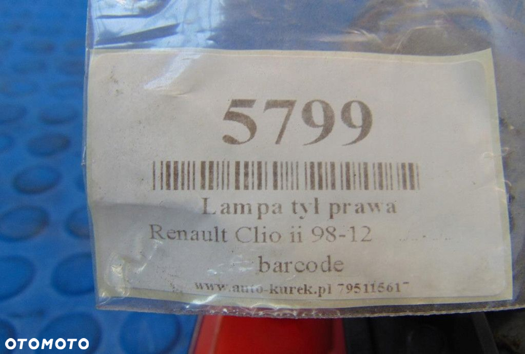 RENAULT CLIO II LAMPA PRAWA TYŁ. - 6