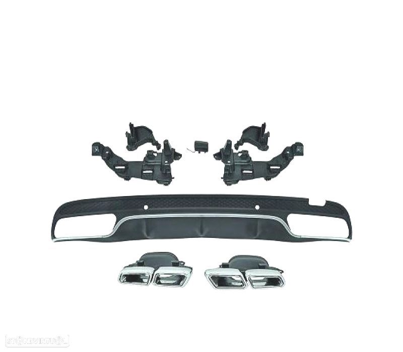 DIFUSOR TRASEIRO MERCEDES CLASE C W205 LOOK C63 AMG 14-17 + PONTEIRAS ESCAPE - 3