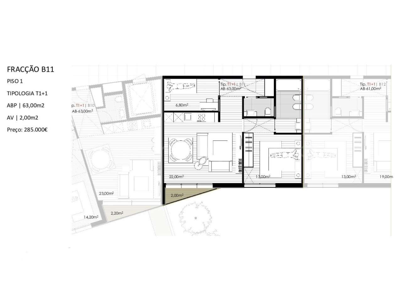 Apartamento T2 Venda em Canidelo,Vila Nova de Gaia - Grande imagem: 3/20