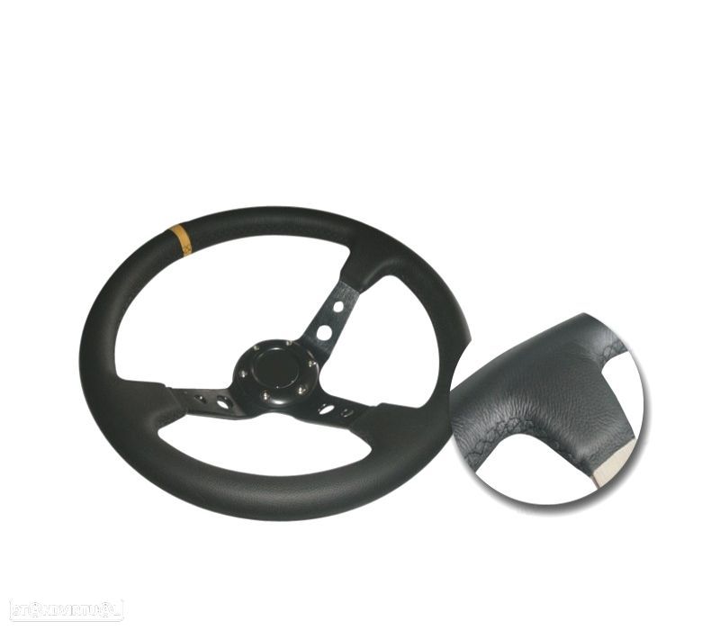 VOLANTE TIPO OMP INVERTIDO PRETO AMARELO - 1