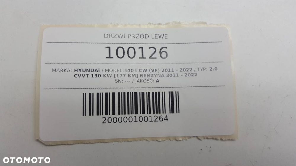 DRZWI PRZÓD LEWE HYUNDAI I40 KOMBI 2011 NCW - 15