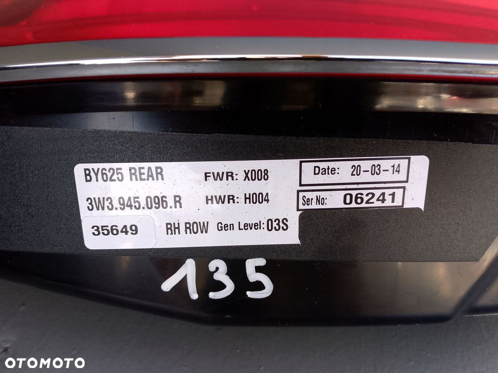 BENTLEY CONTINENTAL GT II 2 15- LAMPA TYLNA PRAWA PRAWY TYŁ 3W3945096R ÷ - 6