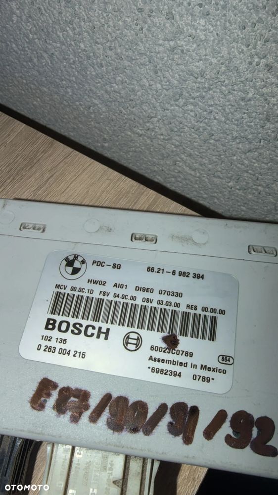 BMW E90 E92 E91 E87 STEROWNIK MODUŁ CZUJNIKÓW PDC 6982394 - 3