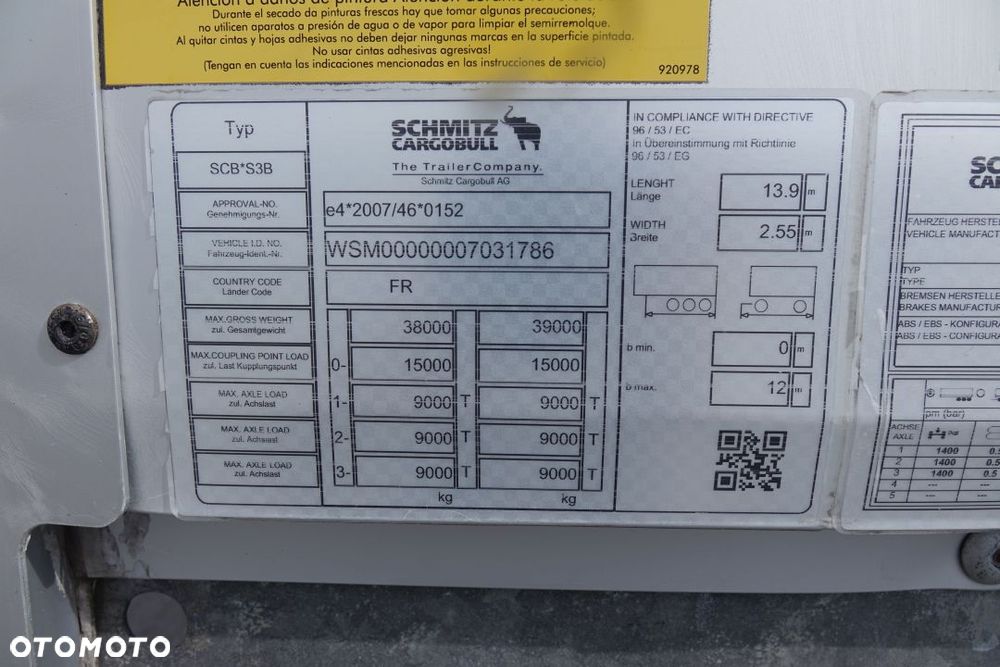 Schmitz Cargobull IZOTERMA / STANDARD / RAMA OCYNK / OSIE SCHMITZ / ROLETA / 2 OSIE PODNOSZONE / WINDA ZAŁADUNKOWA - 34