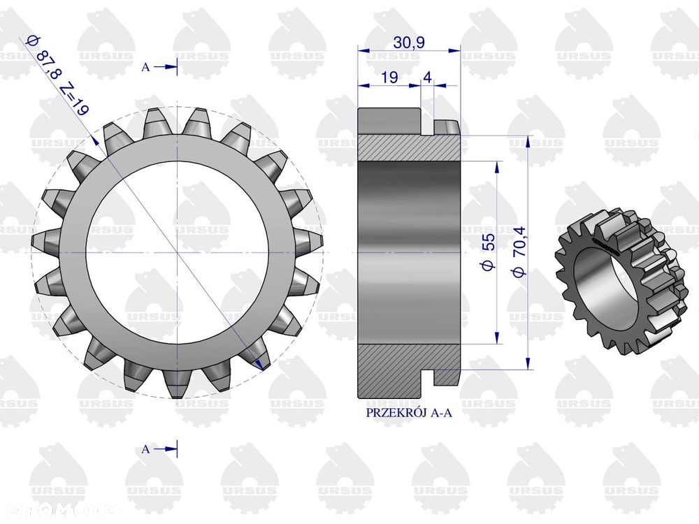 Koło sprzęgło IV biegu URSUS C-360 nr 50419430U - 3