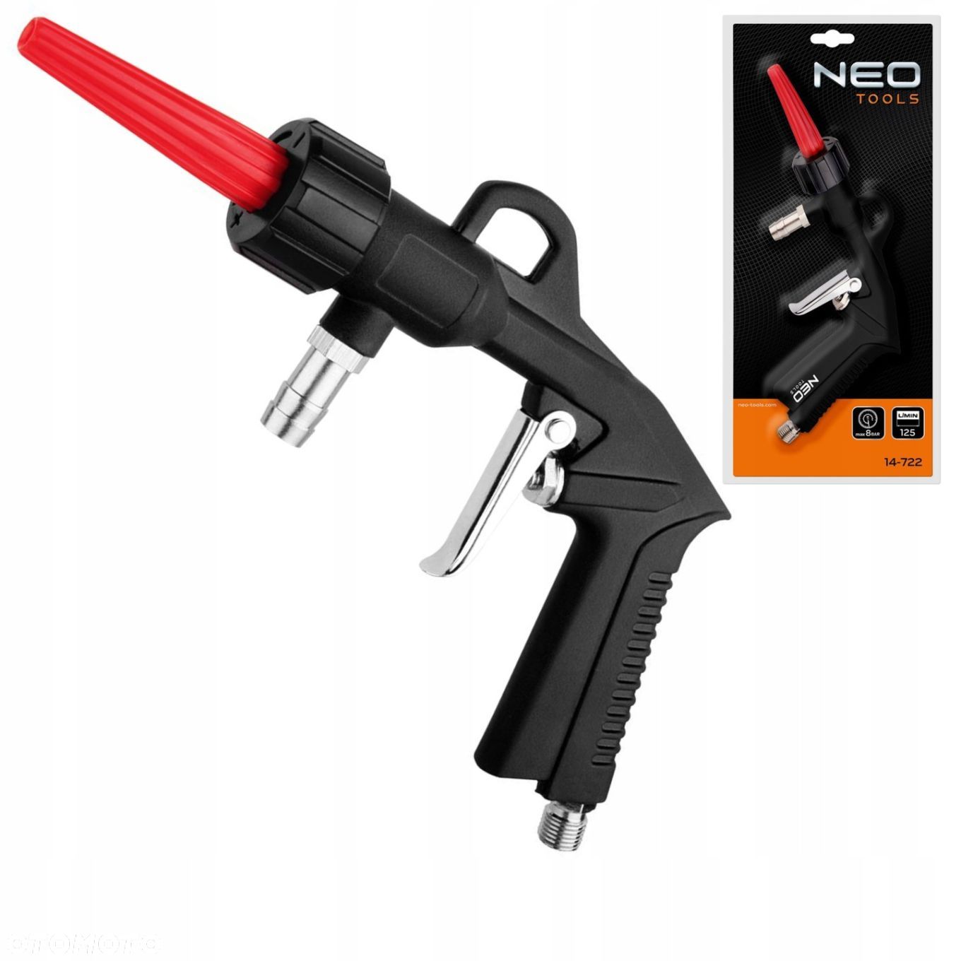 NEO TOOLS PISTOLET DO PIASKOWANIA Z WĘŻEM DŁUGOŚĆ 3M LEKKI ALUMINIUM 14-722 - 1