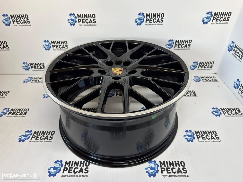 Jantes look Porsche Panamera em 21 (5x130) Preto Brilho Aro Polido - 7