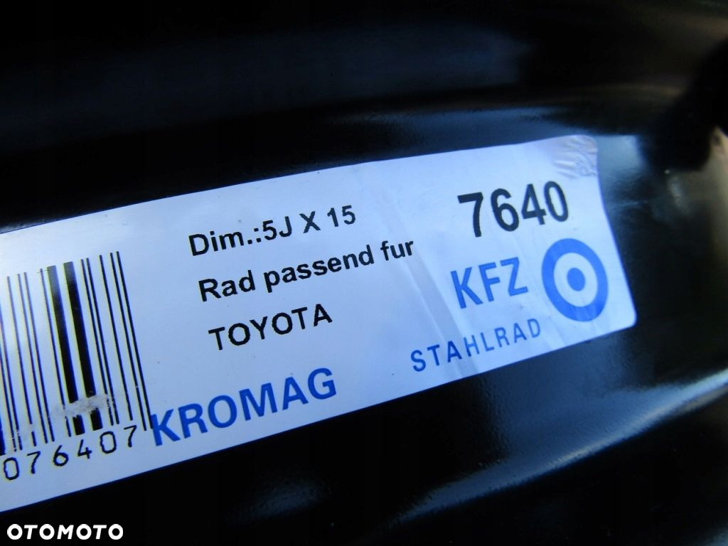 1x Felga 15 Toyota Yaris II III IQ 5j 4x100 ET45 / oryginał - 5