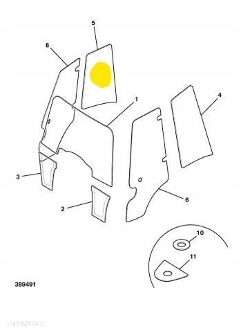 SZYBA BOCZNA ZA DRZWIAMI prawa jcb 3cx 827/80249 ZAM - 1