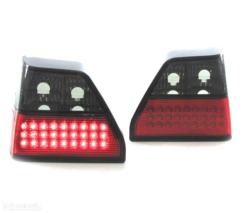 FAROLINS TRASEIROS LED PARA VOLKSWAGEN VW GOLF 2 83-91 RED SMOKED VERMELHO FUMADO ESCURECIDO - 2
