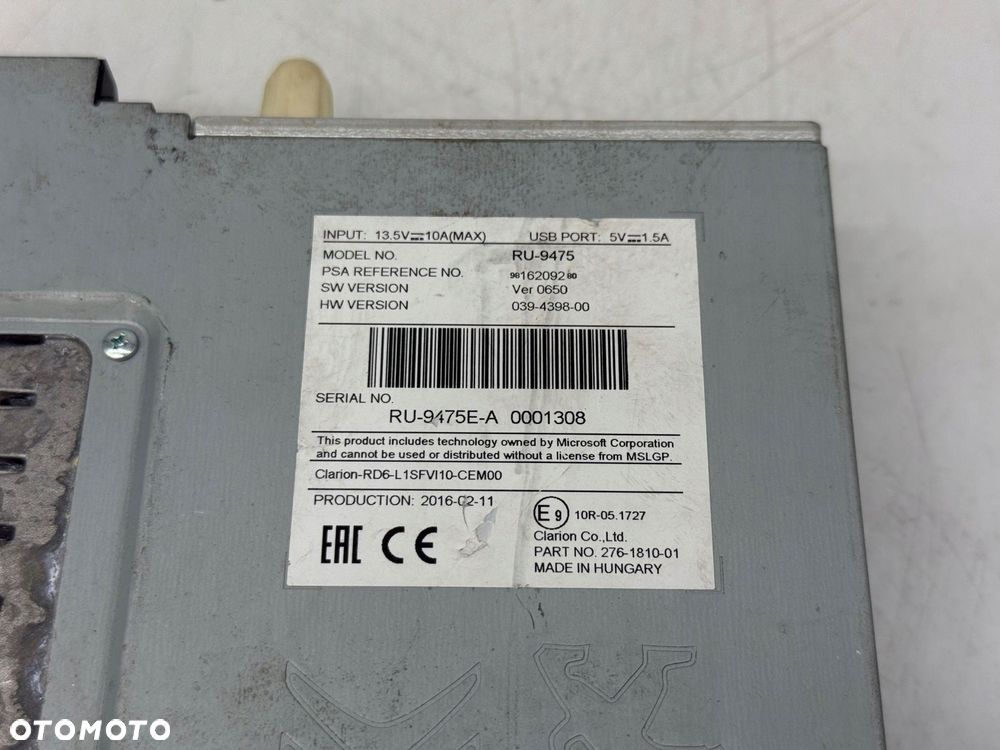 stacja multimedialna radio peugeot expert 9816209280 - 4