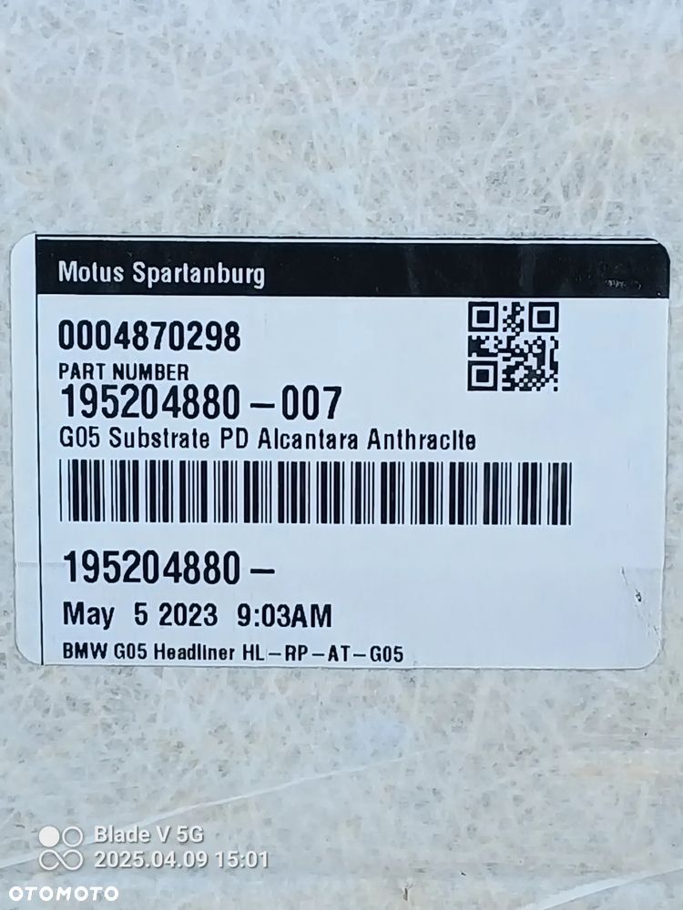 Podsufitka BMW X5 G05 X7 G07 M-pakiet - 6