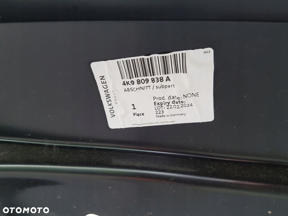 audi a6 c8 avant kombi błotnik prawy tył poszycie słupek bok 4k9809838 - 4