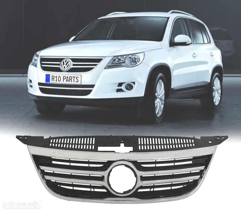 GRELHA FRONTAL VOLKSWAGEN VW TIGUAN 07-11 FRISOS CROMADOS - 2