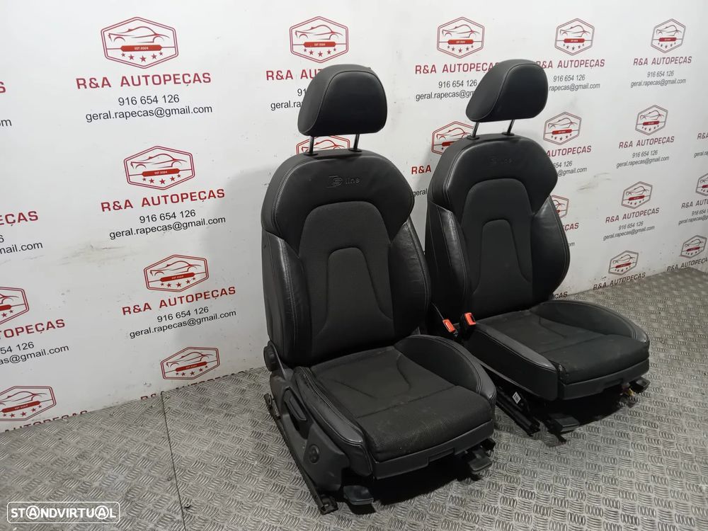 Conjunto Bancos Frente Frontal Trás Traseiro Audi A4 B8 S-Line Carro Sedan em Pele e Tecido Original - 21