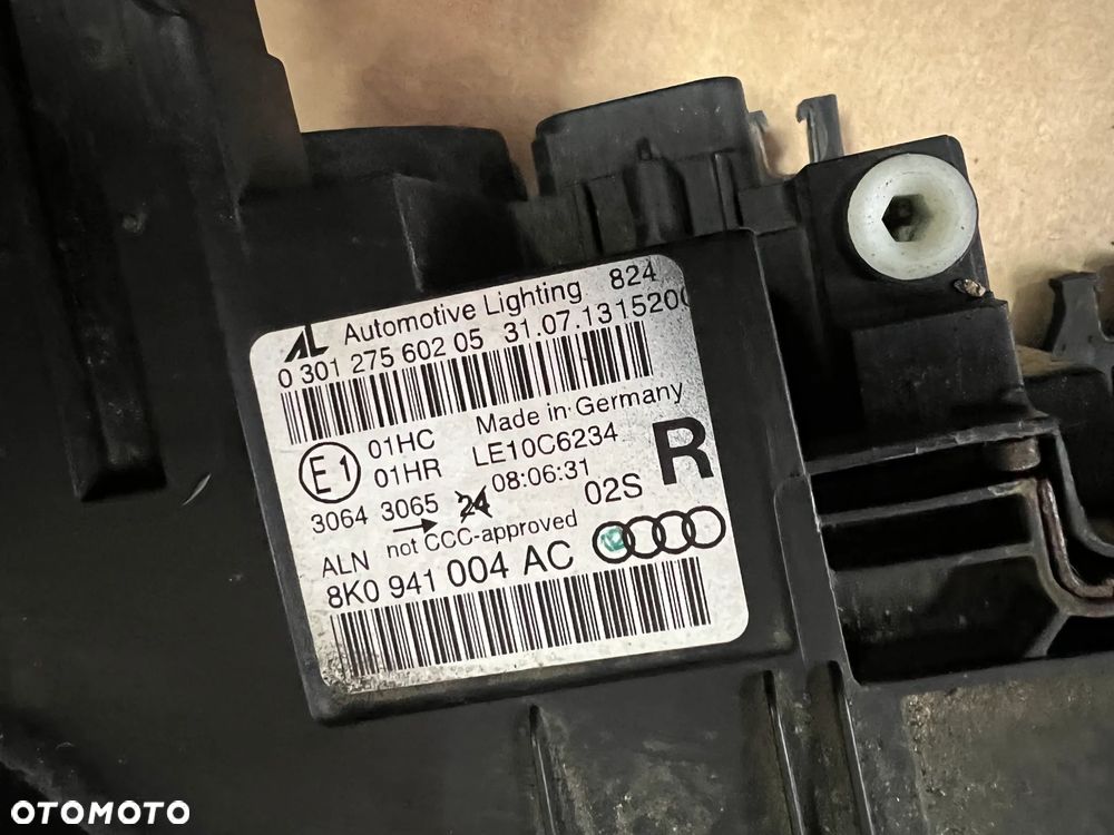 Lampa prawy przód przednia prawa Audi A4 B8 Lift UK 8K0941004AC - 6