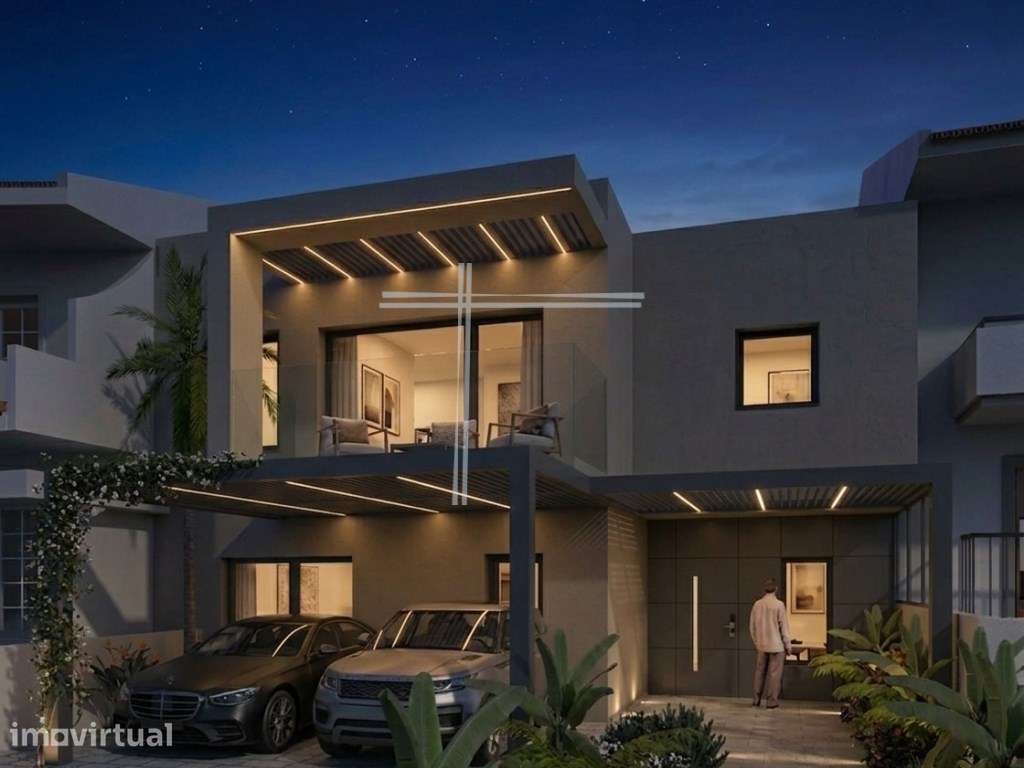 Moradia em banda T4, arquitetura contemporânea com piscina - Feijó - Grande imagem: 4/6