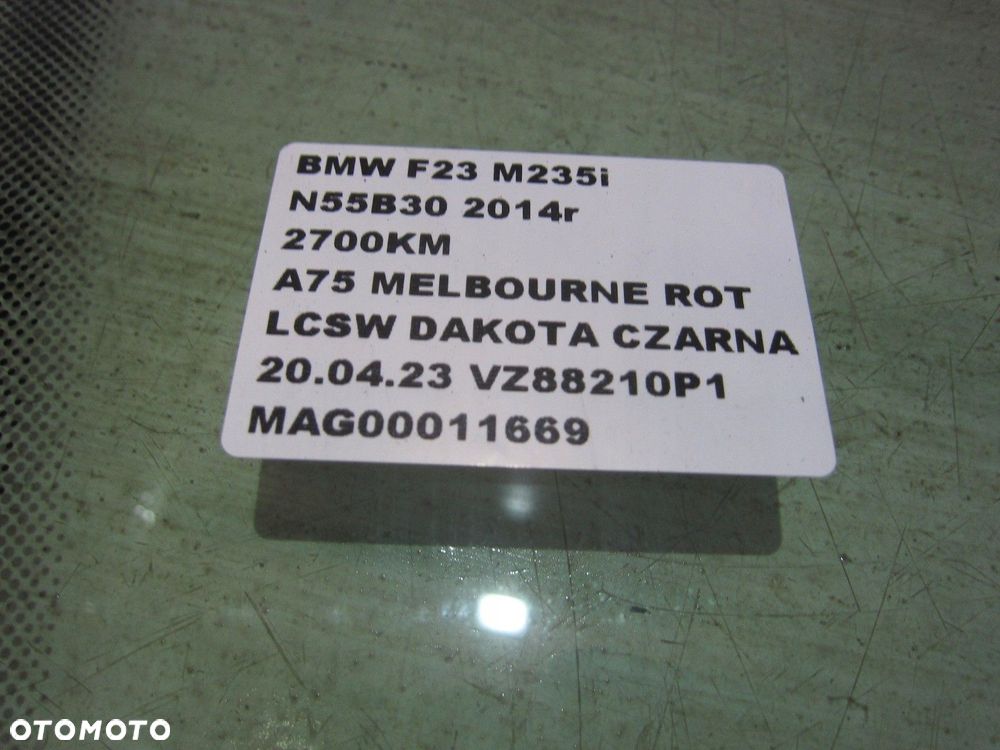 BMW F23 CABRIO SZYBA W DRZWI PRAWA 7268724 - 7
